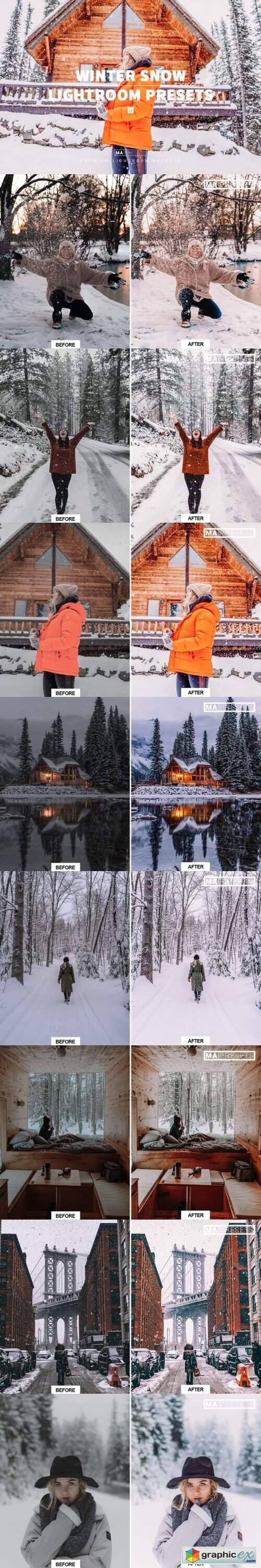  10 WINTER SNOW Lightroom Presets 