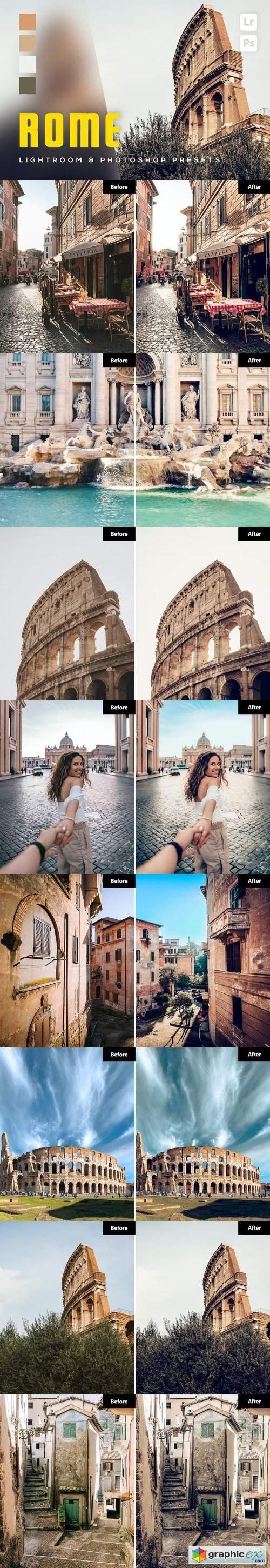  6 Rome Lightroom and Photoshop Presets 