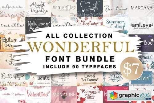  Wonderful Collection Font Bundle 