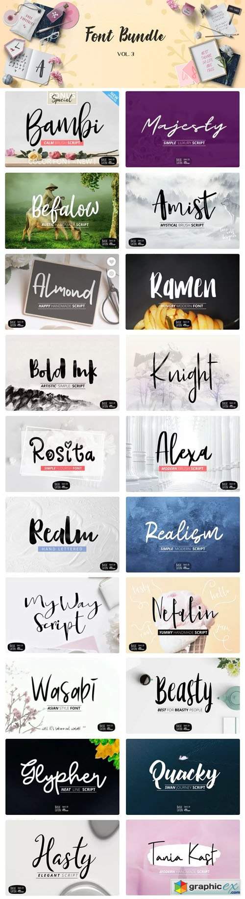  Amazing Font Bundle - 20 New Fonts Collection 