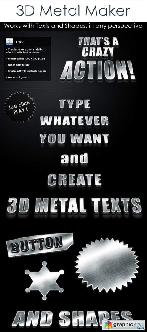  3D Metal Maker - Photoshop Action 