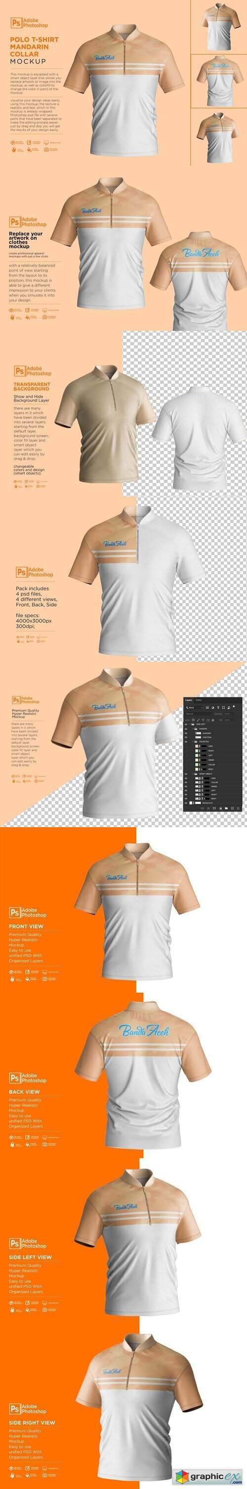 Polo T-Shirt Mandarin Collar 7512975