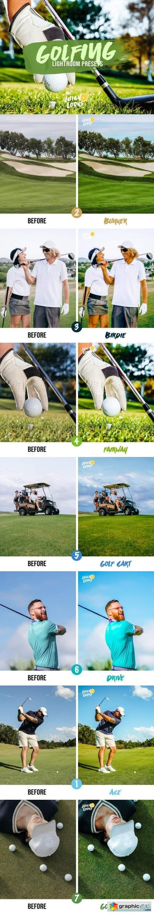 7 Golf Lightroom Presets Photoshop