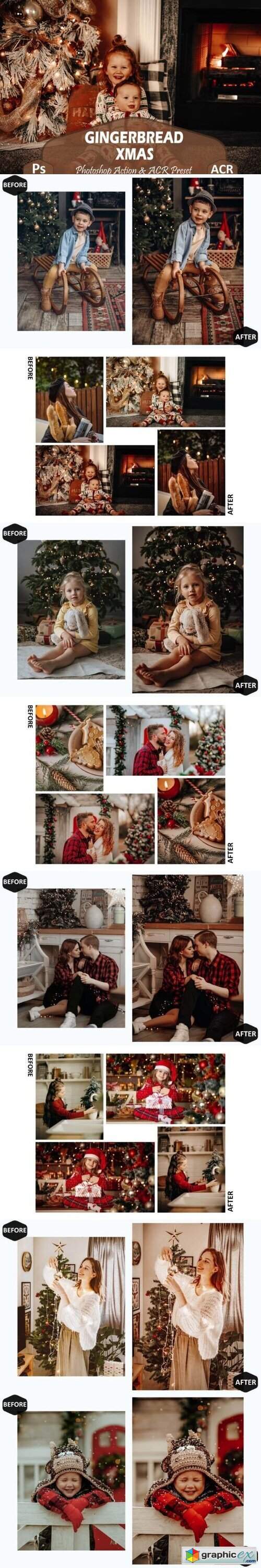 10 Gingerbread Xmas Photoshop Actions