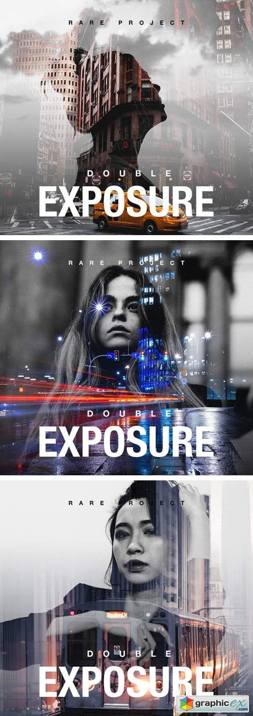 Double Exposure Effect for Cover Art Design - PSD Template