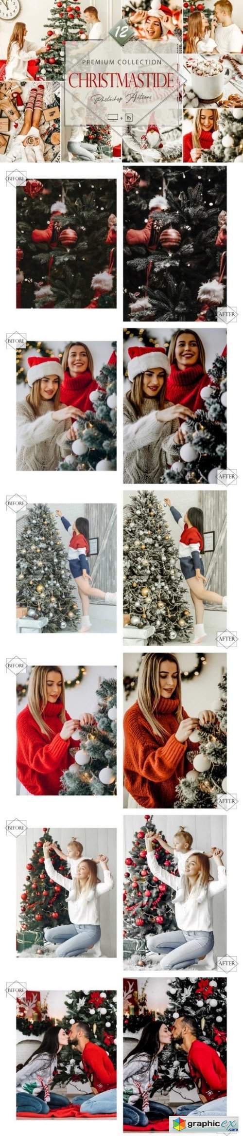 12 Photoshop Actions, Christmastide Psc