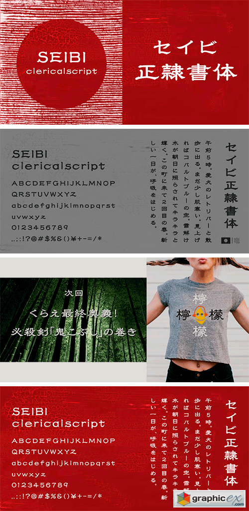 Seibi Seireisho Font Family | Latin, Greek, Cyrillic & Japanese