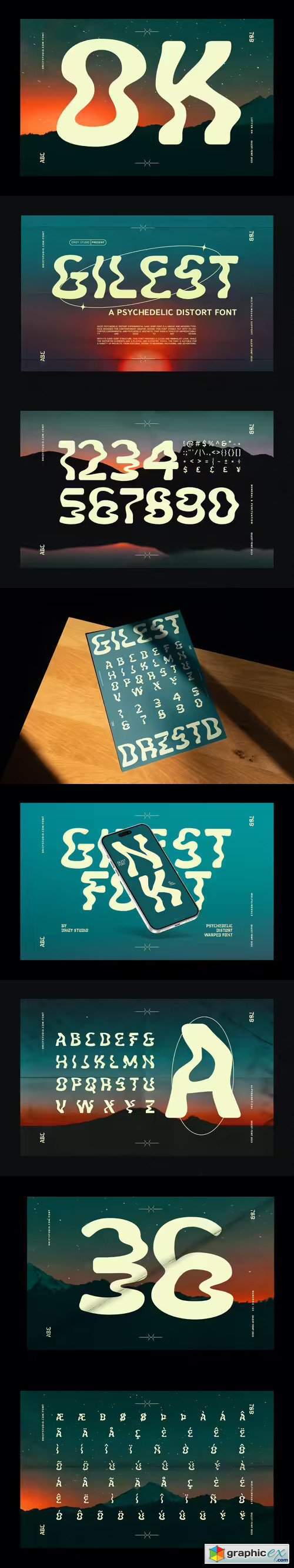 Gilest - A Psychedelic Distort Font