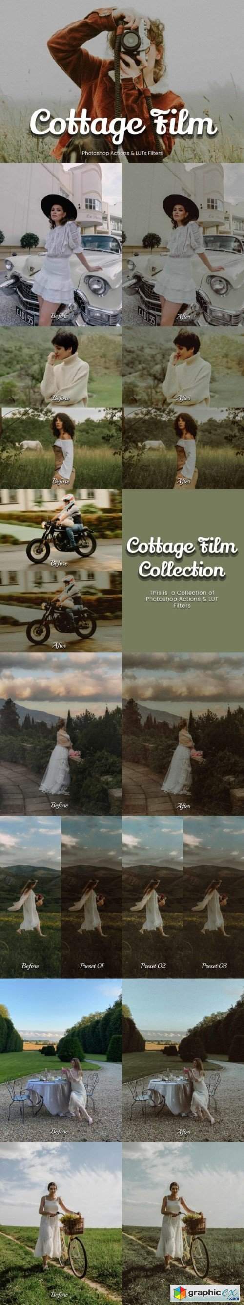 12 Cottage Film Photoshop Actions