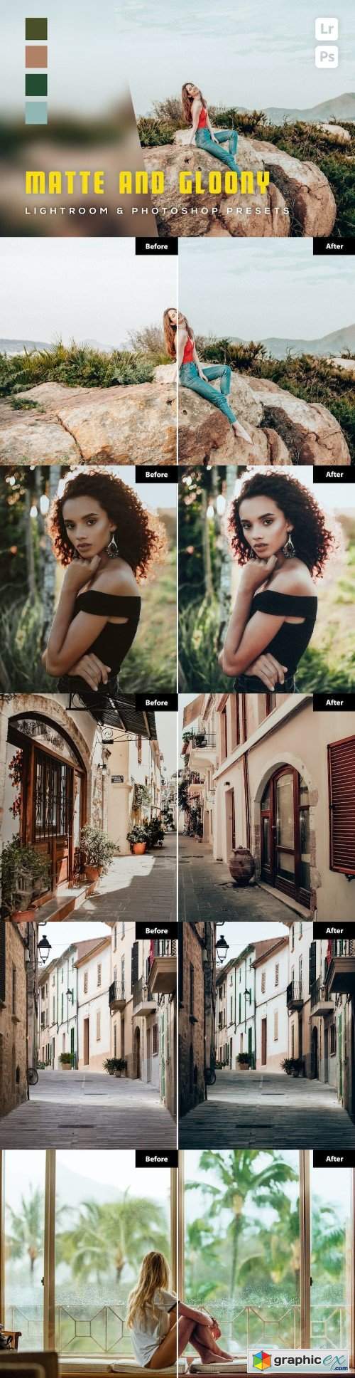6 Matte and gloony Lightroom and Photoshop Presets