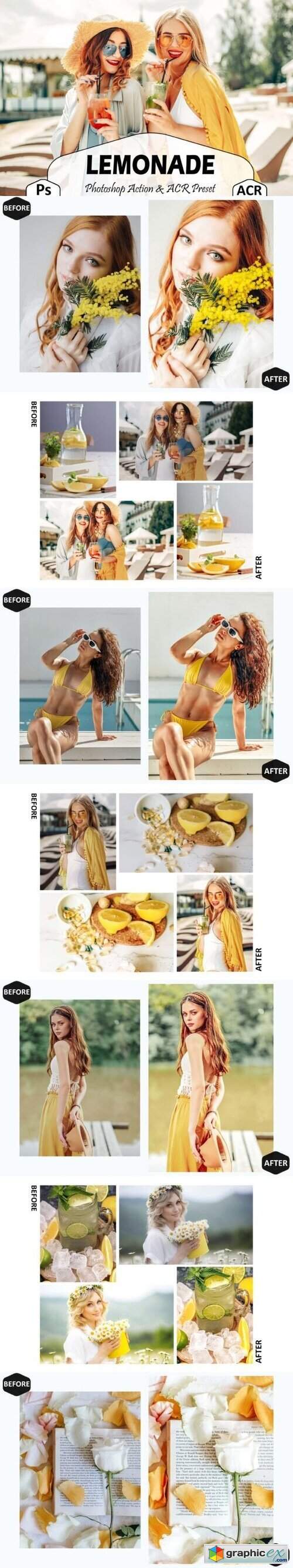 10 Lemonade Photoshop Actions and ACR